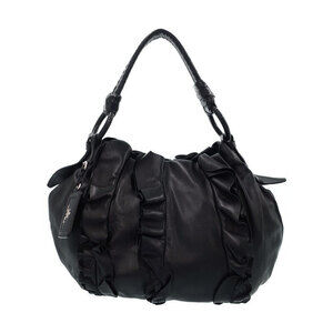 Prada Ruffle One Shoulder Hobo Bag Semi Shoulder
